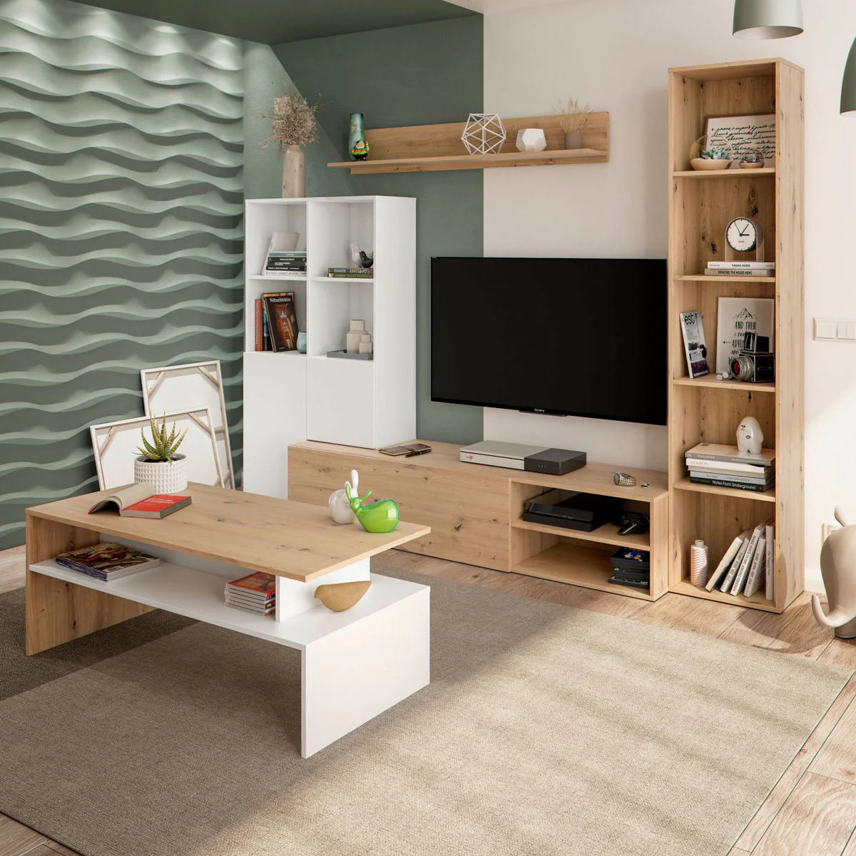 Salón moderno con muebles