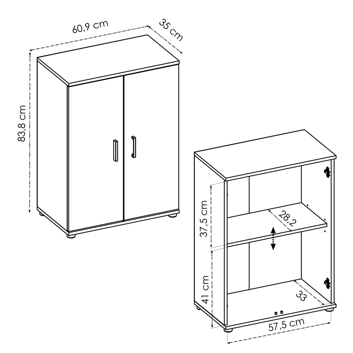 Mueble bajo con 2 puertas modelo BARX. - Image 3